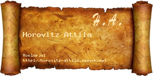 Horovitz Attila névjegykártya